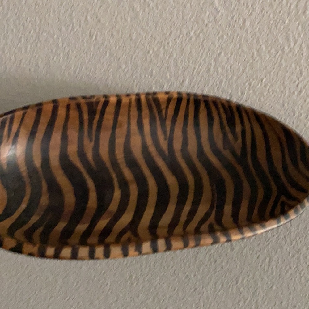 Decorative Zebra-Stripe Accent Tray - Brown & Black - Picture 5 of 11
